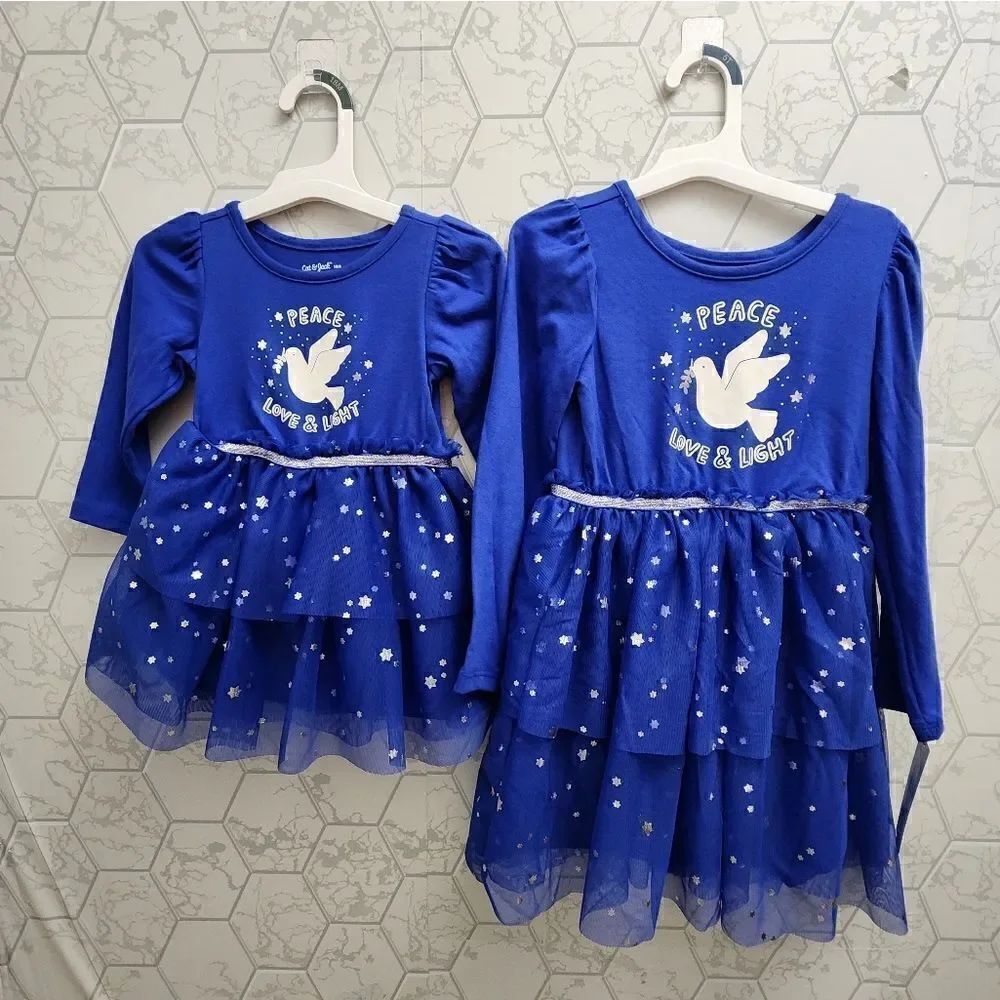NWT Family Look Girls Hanukkah Dress Bundle.